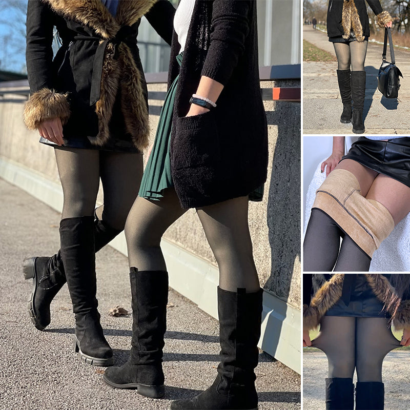 Collant caldi traslucidi finti con gambe impeccabili