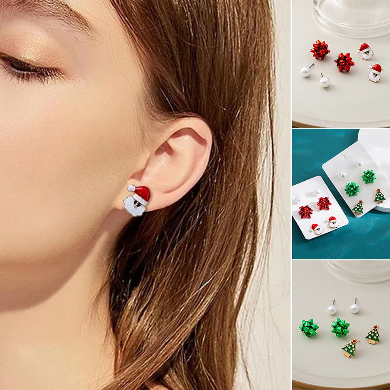 Orecchini di perle con fiori di Natale