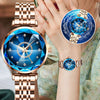 Orologio impermeabile da donna con quadrante con diamanti stellati