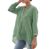 Blusa monocromatica per il tempo libero con scollo a V