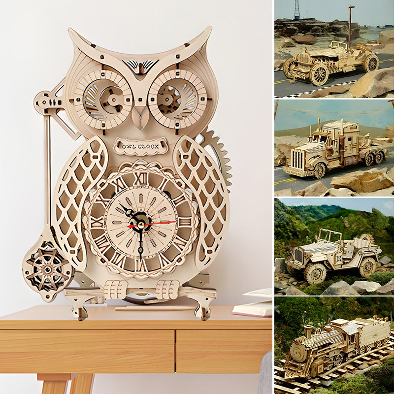🦉Set di puzzle modello meccanico in legno super