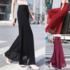 Pantaloni a gamba larga in chiffon con coulisse