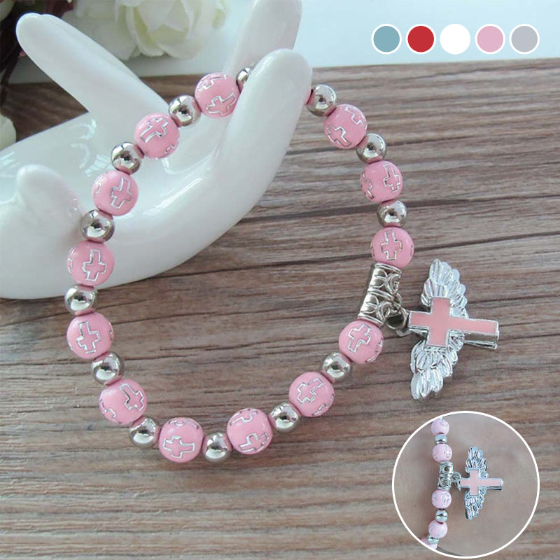 Bracciale croce ala d'angelo