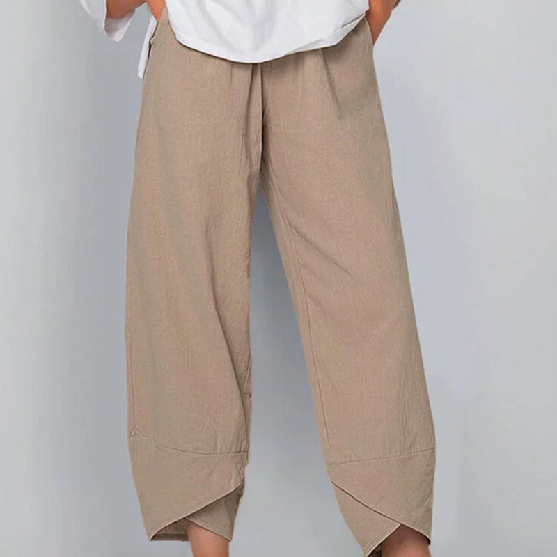 Pantaloni Casual in Cotone e Lino