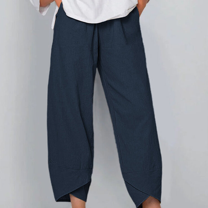 Pantaloni Casual in Cotone e Lino