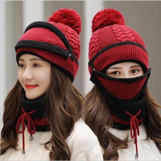 Set di sciarpe invernali da donna 3PCS