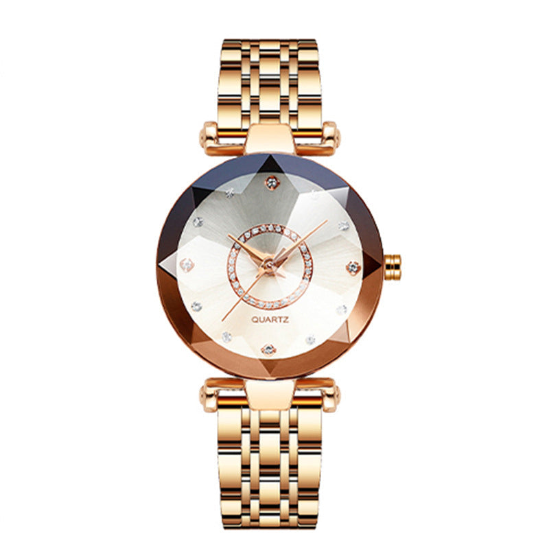 Orologio impermeabile da donna con quadrante con diamanti stellati
