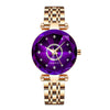 Orologio impermeabile da donna con quadrante con diamanti stellati
