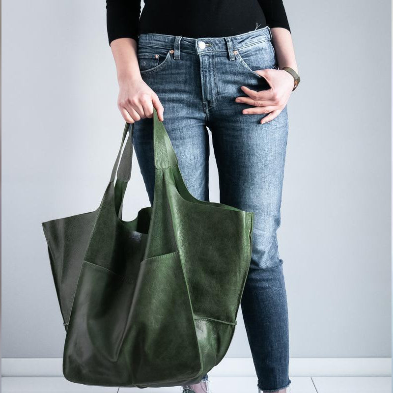 Borse oversize in pelle Weekender