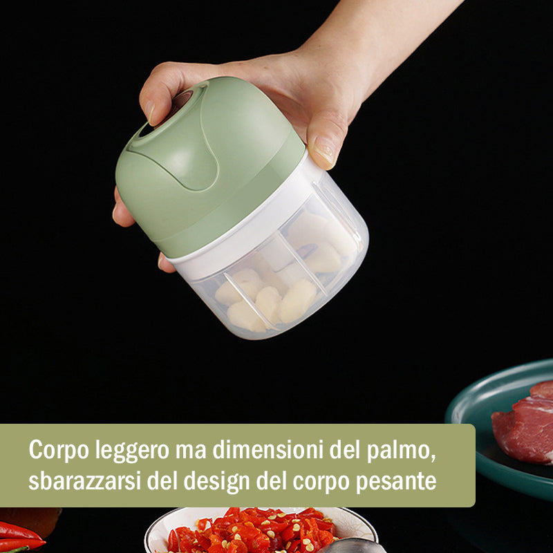 Macina aglio elettrico ricaricabile tramite USB